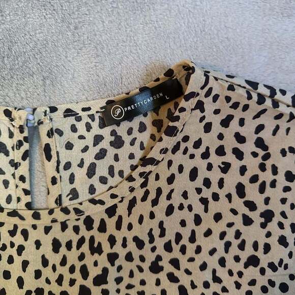 PrettyGarden Animal Print Babydoll Blouse, Size L - Picture 3 of 7
